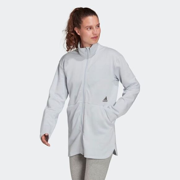 ADIDAS X ZOE SALDANA PRIMEGREEN 2021 YOGA TRACK JACKET HALO BLUE - Picture 1 of 12
